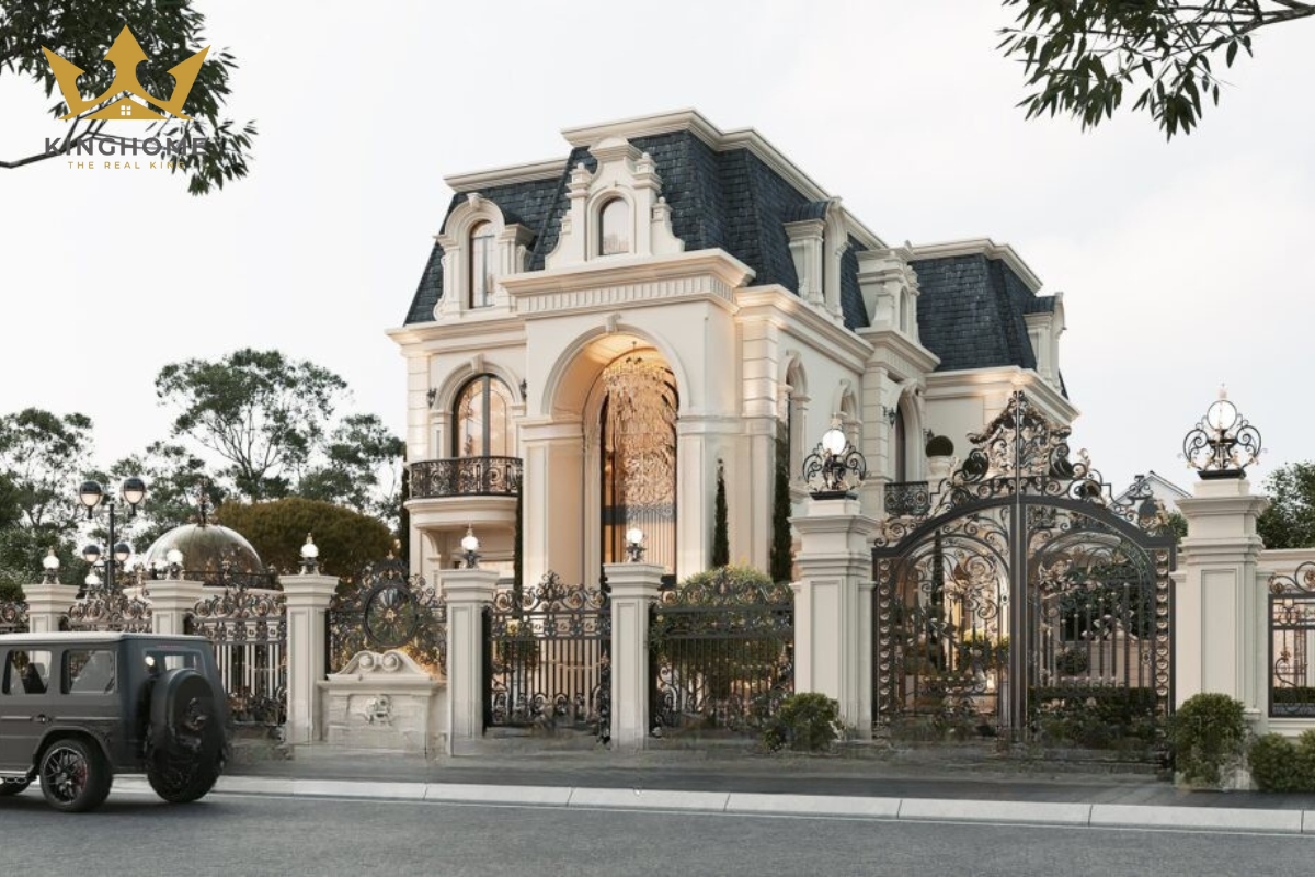 Thiết kế biệt thự tân cổ điển 3 tầng mái mansard