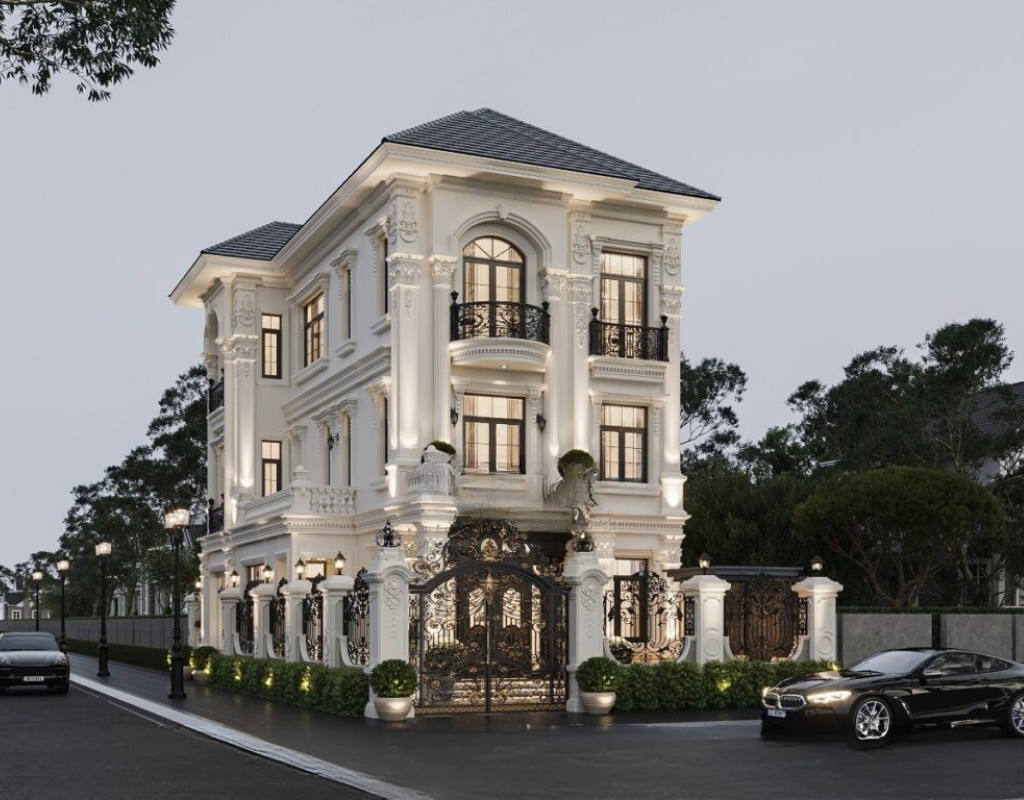 Thiết kế biệt thự 3 tầng tân cổ điển