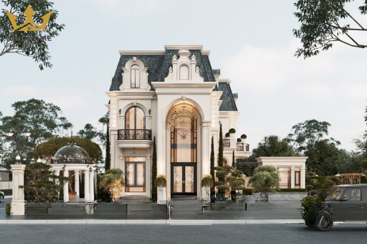 Thiết kế biệt thự tân cổ điển 3 tầng mái mansard