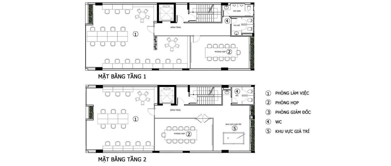 Mặt bằng tầng 3, 4, 5 của công trình