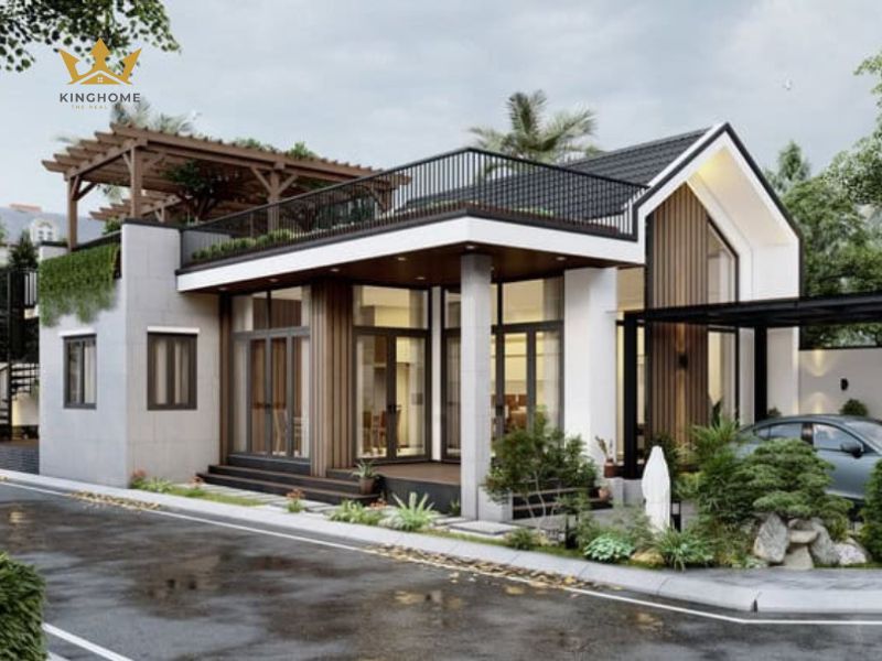 Hình ảnh biệt thự một tầng cách tân hiện đại do KING HOME thiết kế và xây dựng tại Hòa Bình