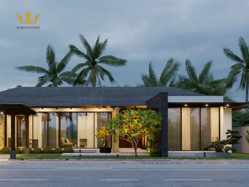Mẫu biệt thự 1 tầng đẹp có sân vườn hài hòa với thiên nhiên 6