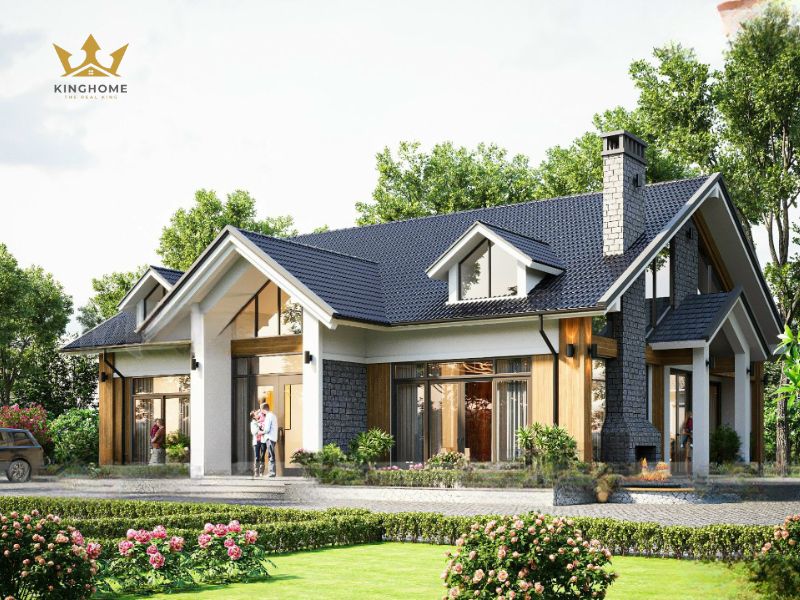 Mẫu thiết kế công năng biệt thự 1 tầng mái Thái 9