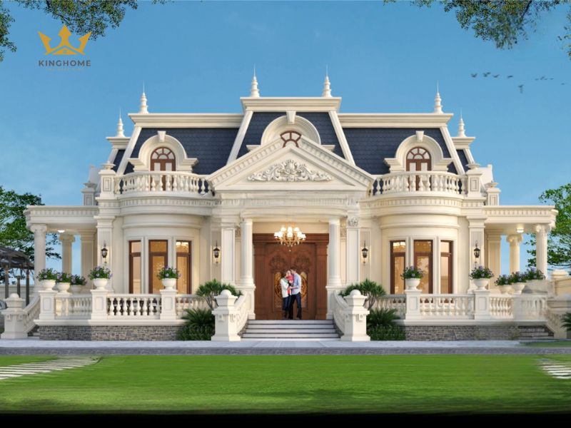 Mẫu thiết kế biệt thự tân cổ điển 1 tầng đẹp