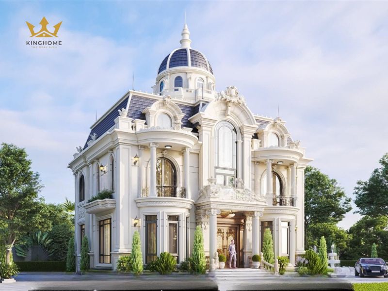 Tham khảo mẫu biệt thự tân cổ điển thiết kế mái vòm