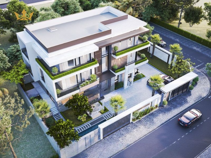 Mẫu villa 3 tầng bề thế có thể triển khai trên nhiều diện tích đất