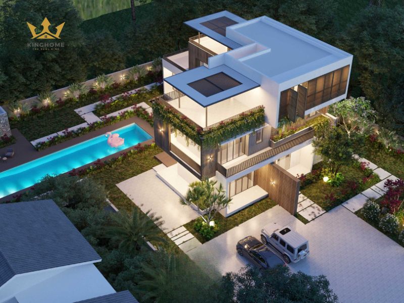Mẫu bản vẽ villa 3 tầng ấn tượng