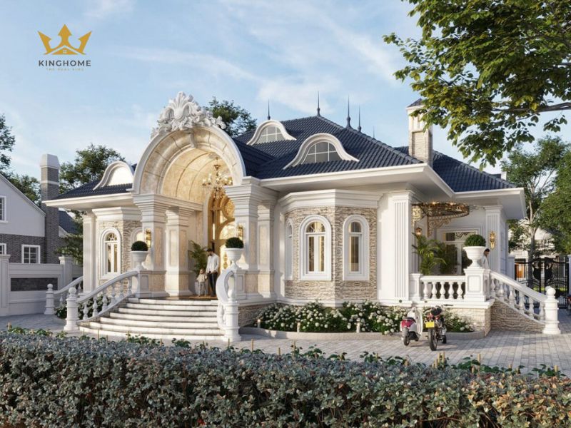 KING HOME chuyên thiết kế và thi công xây dựng biệt thự 1 tầng 3 phòng ngủ 16