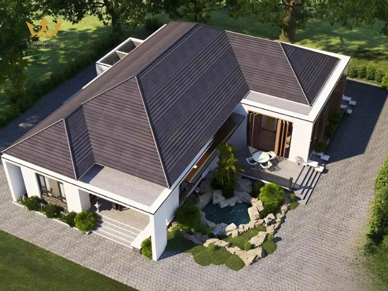 Mẫu thiết kế biệt thự 1 tầng 3 phòng ngủ 180m² – 200m² cho gia đình nhiều thế hệ 10