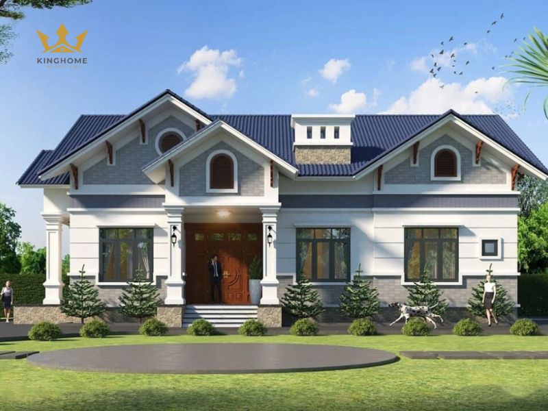 Mẫu thiết kế biệt thự 1 tầng 4 phòng ngủ 250 m2 8
