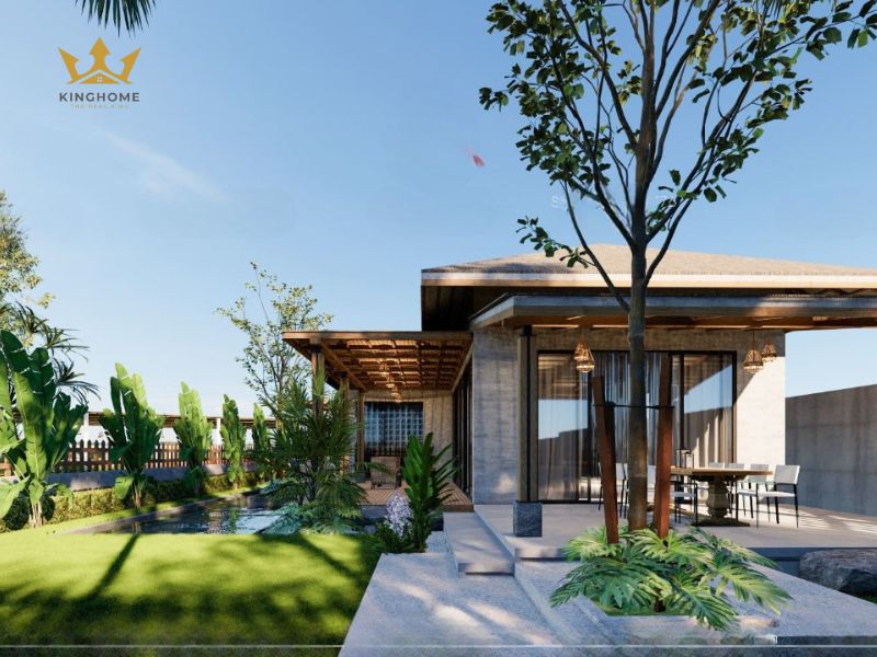 Mẫu thiết kế biệt thự 1 tầng 4 phòng ngủ có bể bơi riêng tư 7