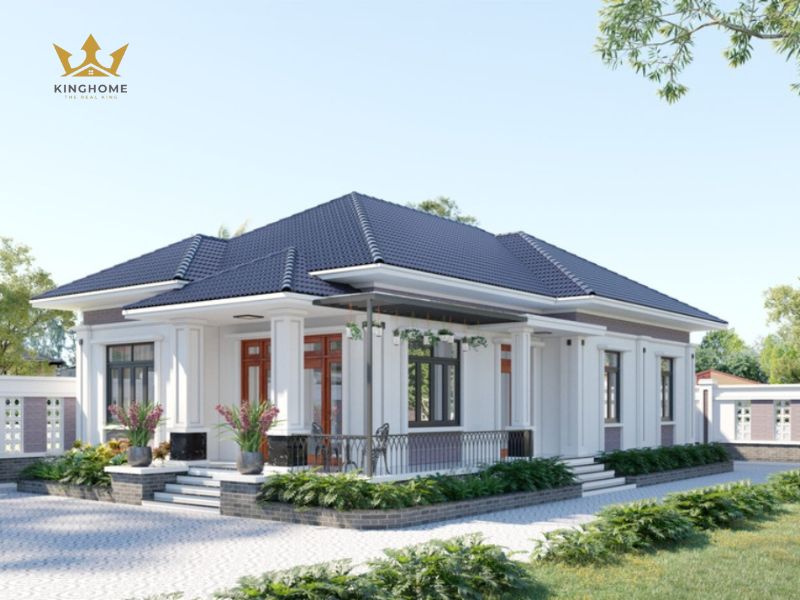 Biệt thự một tầng ba phòng ngủ phù hợp với nhiều gia đình Việt
