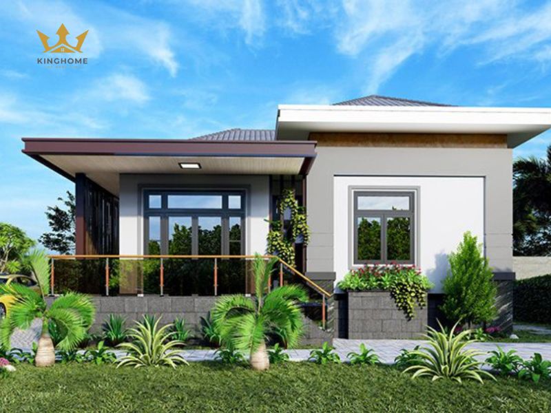 Mẫu thiết kế biệt thự 1 tầng 3 phòng ngủ hiện đại trẻ trung 4