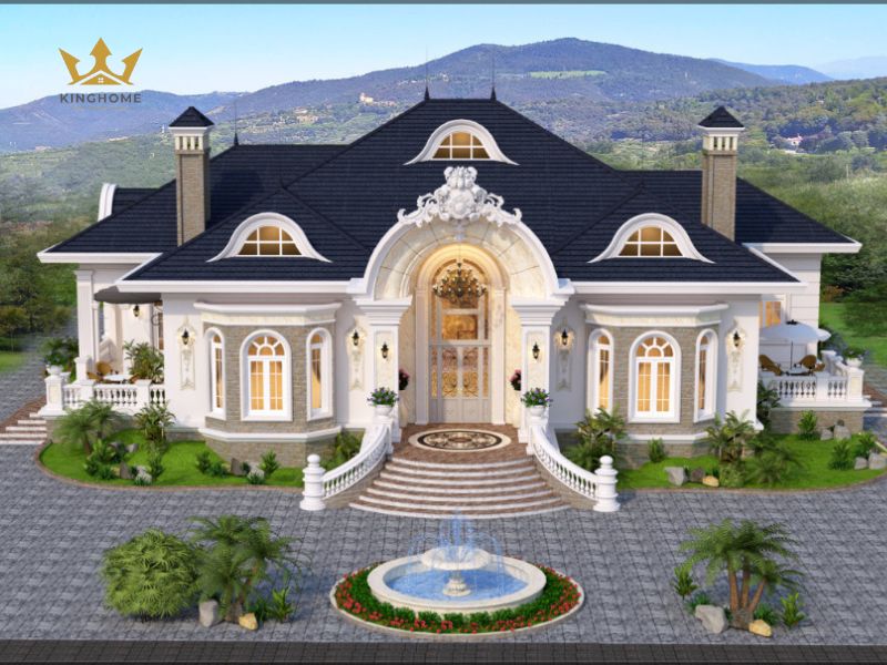 Biệt thự 1 tầng cổ điển phù hợp với gia đình nhiều thế hệ 1