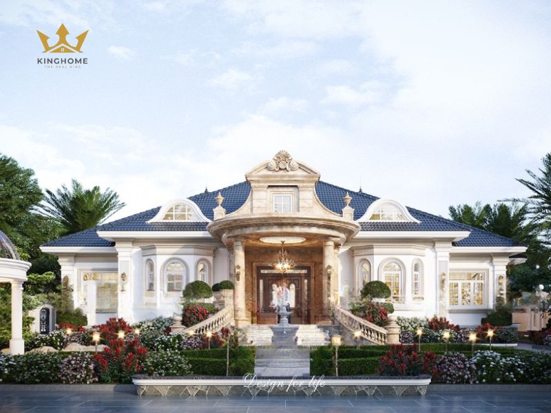 Hình ảnh biệt thự 1 tầng tân cổ điển sang trọng, ấn tượng được KING HOME thi công tại Hải Phòng