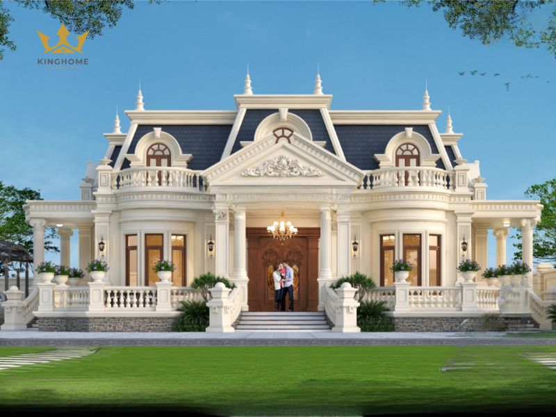 Biệt thự tân cổ điển ấn tượng bởi đường nét tinh tế và trang trí tinh tế