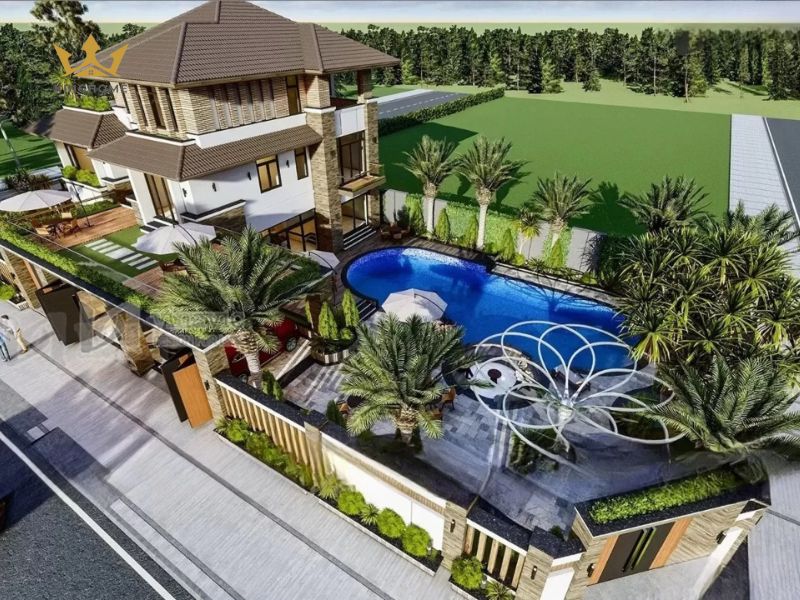 Lựa chọn đơn vị thi công kinh nghiệm ở công trình biệt thự đẹp có hồ bơi