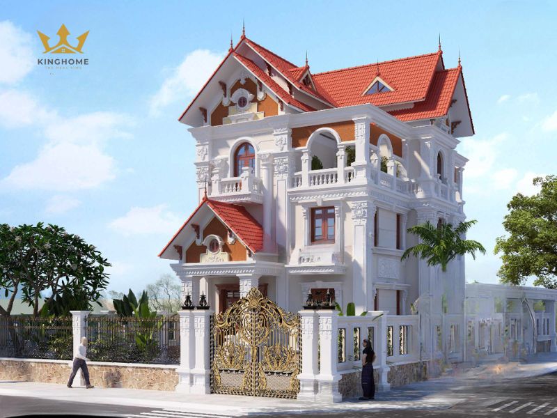 Tham khảo thiết kế nhà biệt thự mái Thái 3 tầng