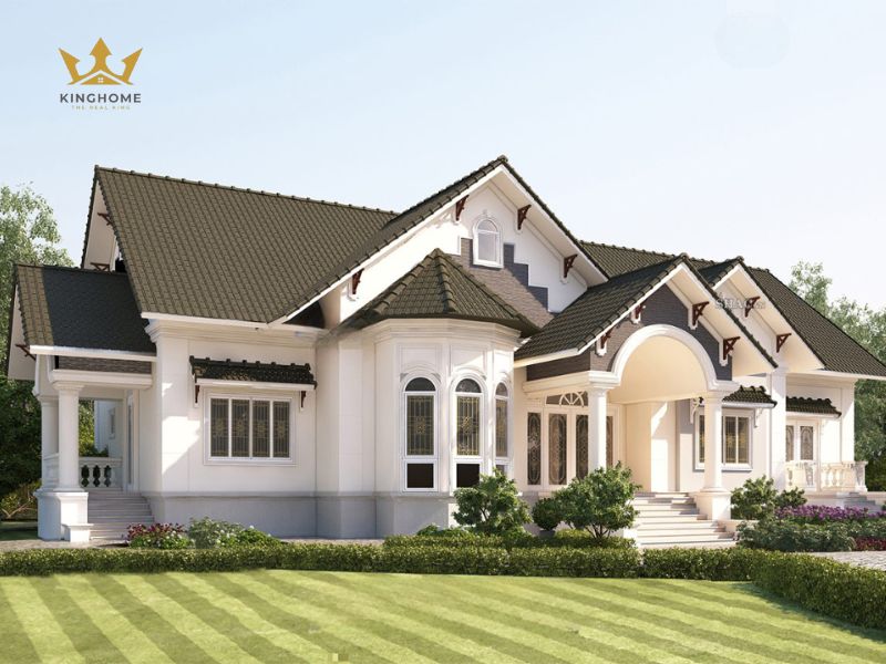 Thiết kế biệt thự mái Thái 3 phòng ngủ cho gia đình ít thành viên