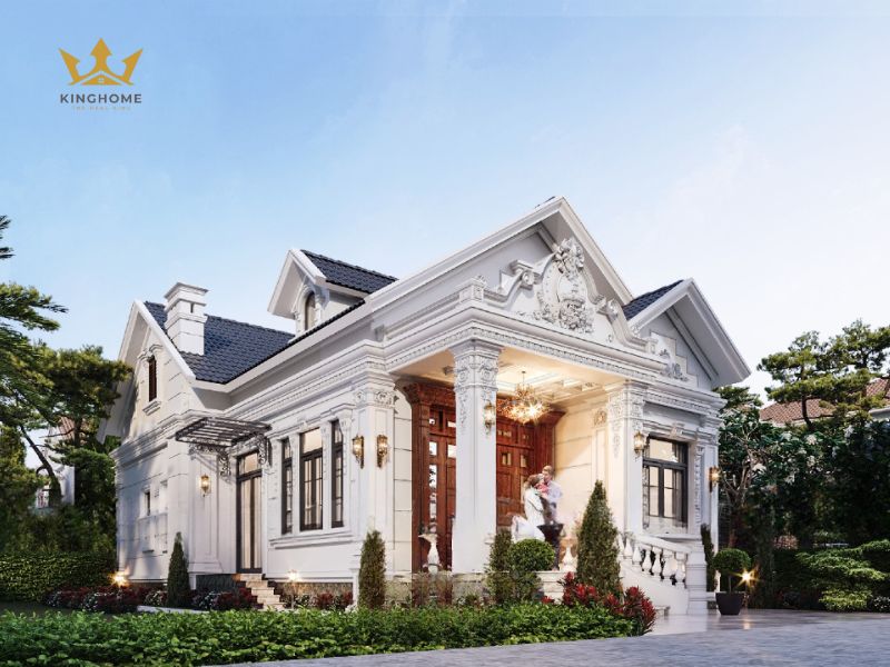 Mẫu thiết kế biệt thự mái Thái tân cổ điển 1 tầng tinh tế