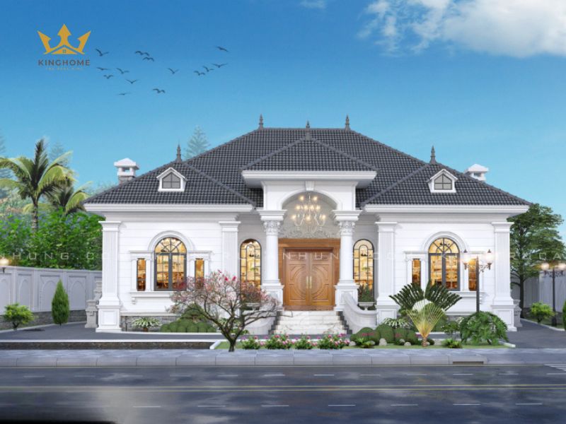 Mẫu biệt thự 1 tầng 3 phòng ngủ tân cổ điển đẹp tinh tế 5