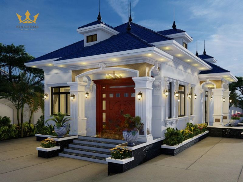 Mẫu biệt thự 1 tầng 4 phòng ngủ tân cổ điển đẹp bền vững theo thời gian 5