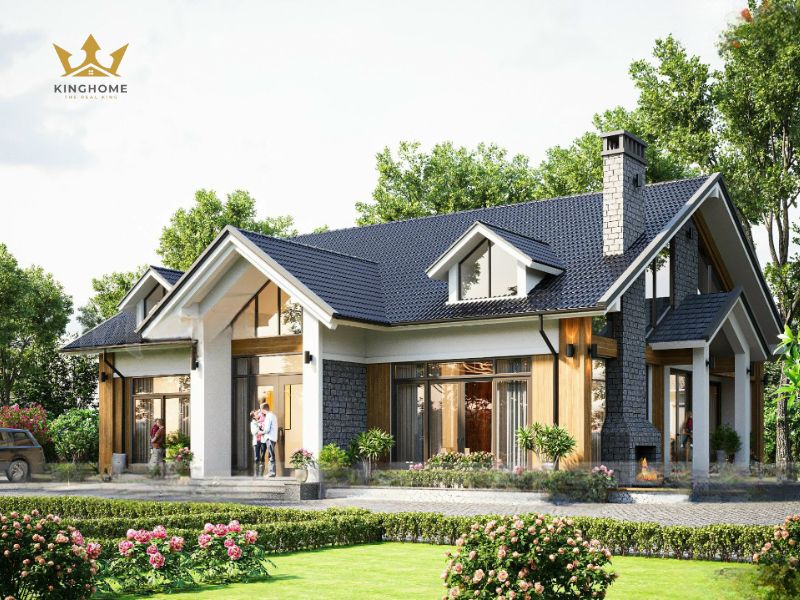 Mẫu biệt thự nhà vườn mái Thái theo phong cách hiện đại đơn giản