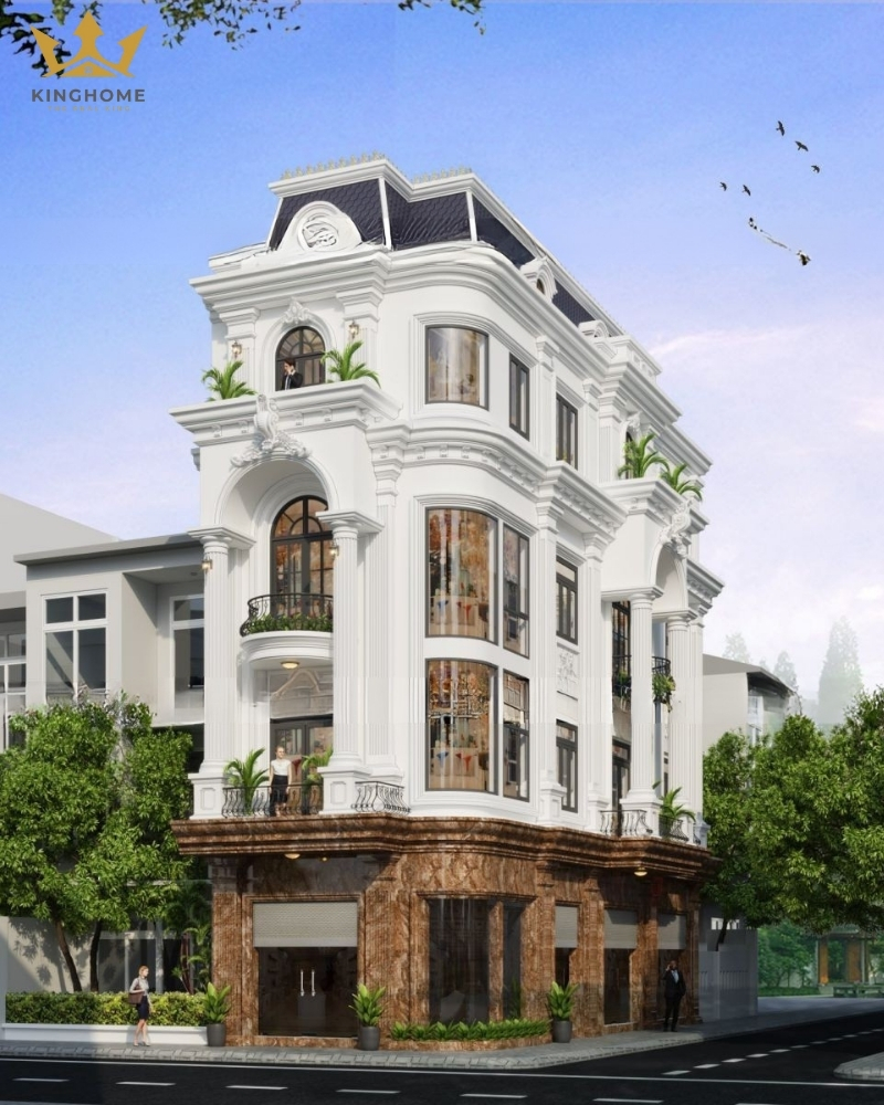 Mẫu nhà 2 mặt tiền thiết kế sang trọng