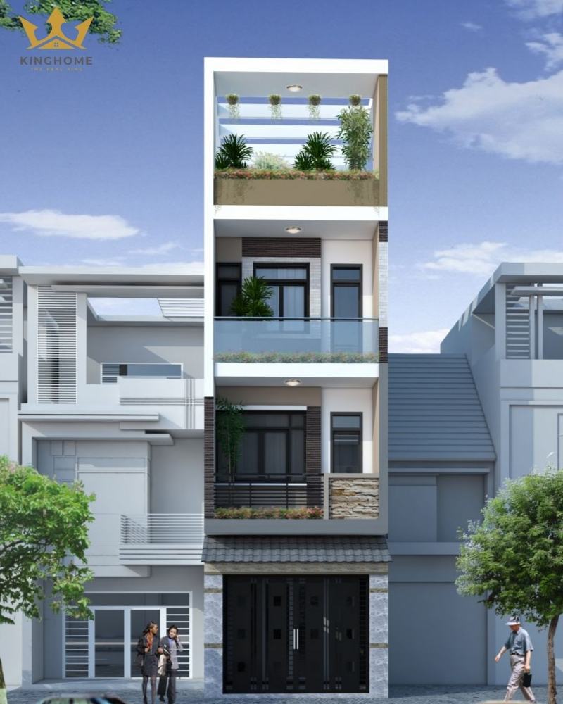 Nhà phố hiện đại 4 tầng đơn giản và đẹp