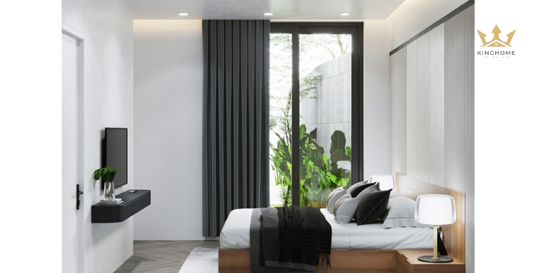 Hệ cửa kính mở ra khoảng sân vườn lý tưởng