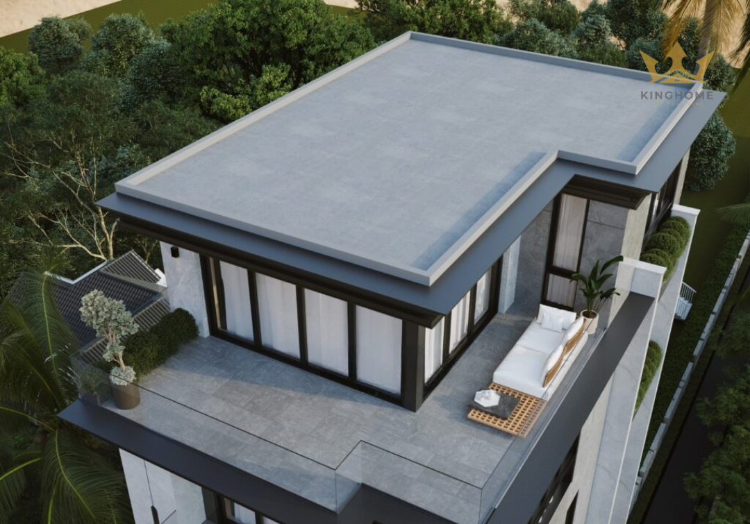 Không gian sân thượng tầng tum rộng rãi và thoáng mát