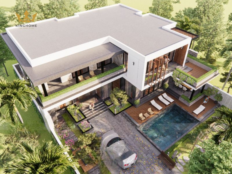 Tham khảo mẫu nhà biệt thự rộng 2 tầng