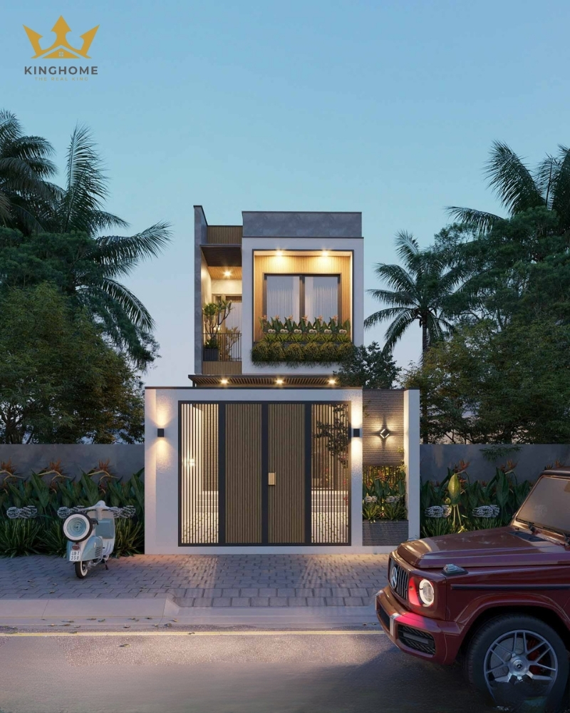 Mẫu nhà phố hiện đại 2 tầng thiết kế đơn giản 