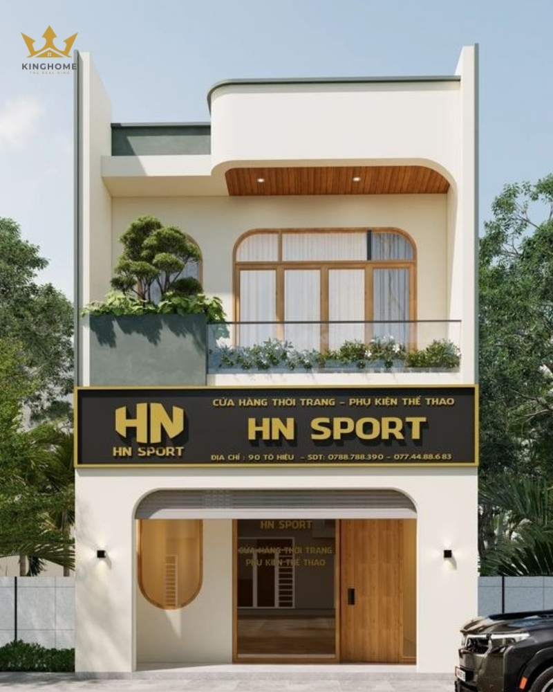 Mẫu nhà kết hợp kinh doanh 2 tầng nhỏ gọn 