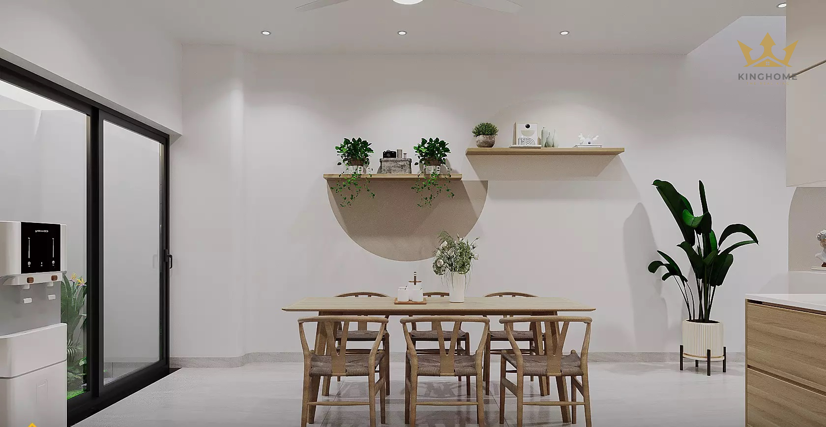 Sắp xếp màu sắc trong ngôi nhà này cũng tuân theo nguyên tắc tối giản. 