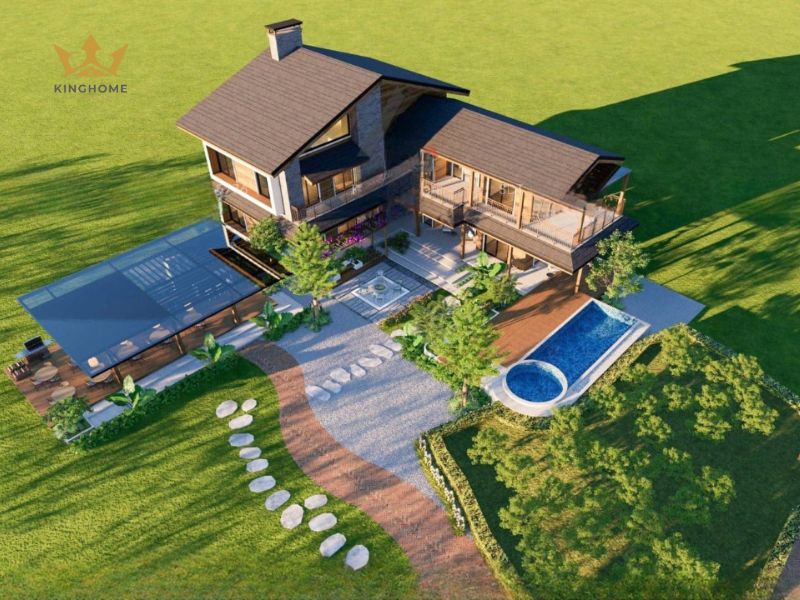 Biệt thự mái Thái 2026 theo xu hướng không gian xanh
