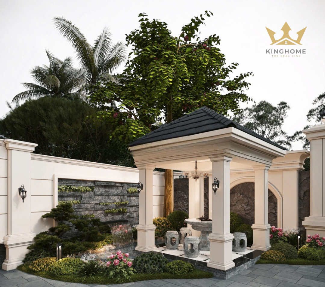 Thiết kế biệt thự tân cổ điển 4 tầng mái mansard