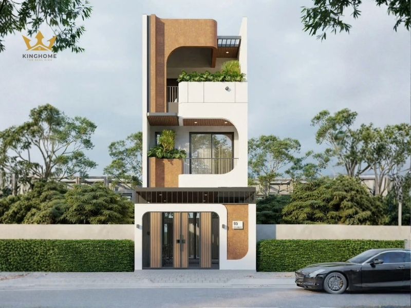 Mẫu nhà phố 2 tầng 1 tum tại Hà Nội của chị Phượng