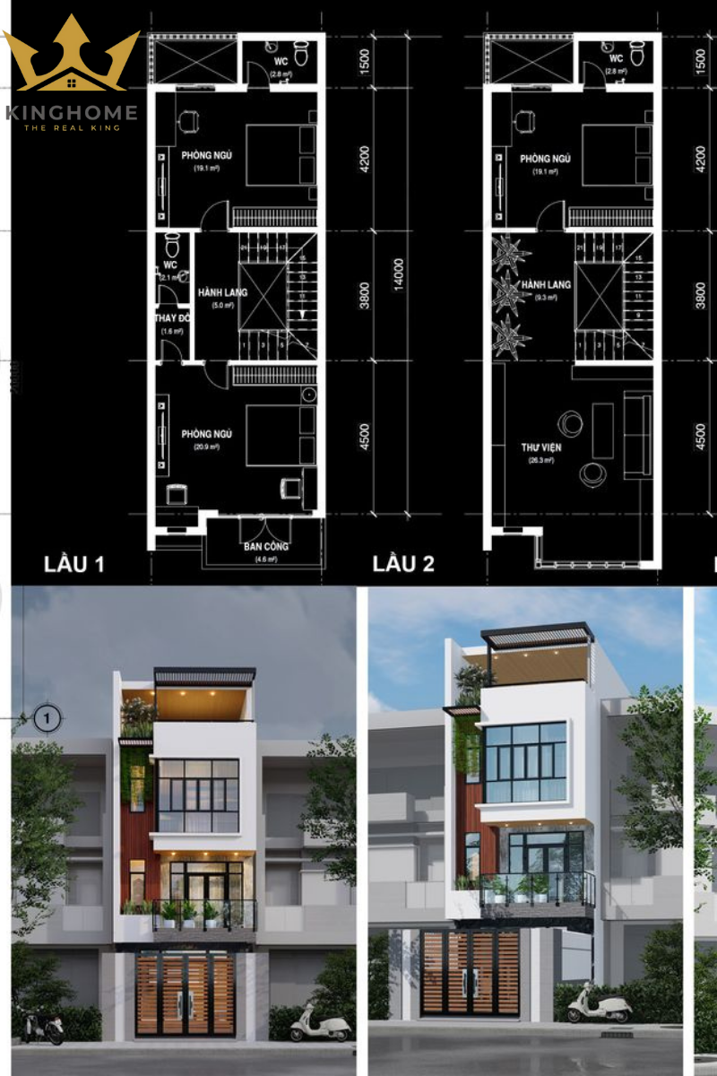 Tiến hành thiết kế bản vẽ công trình nhà phố 