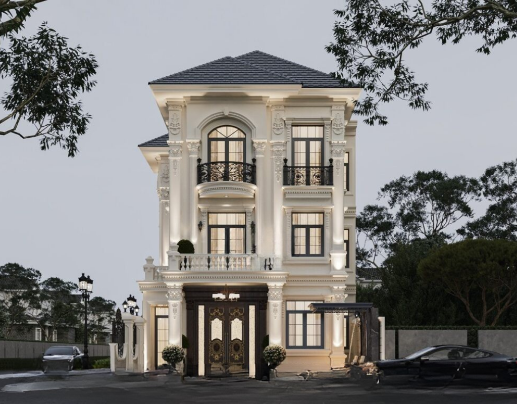Thiết kế biệt thự 3 tầng tân cổ điển