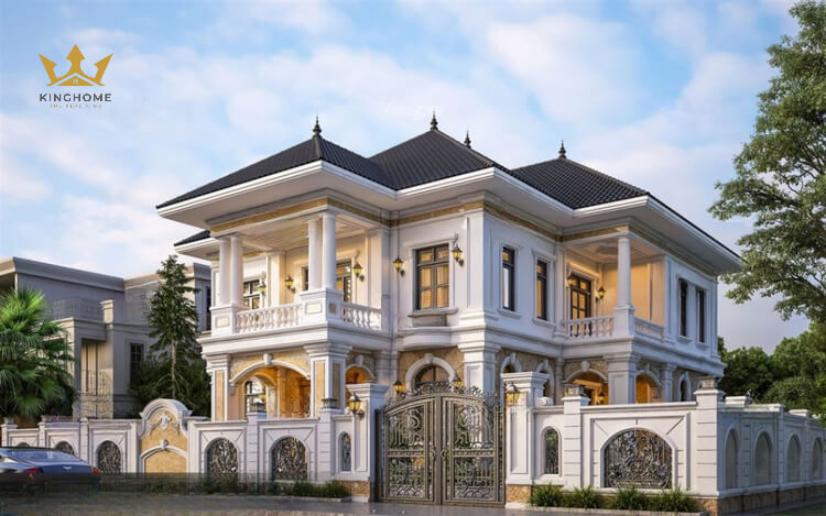 Mẫu biệt thự 2 tầng đơn giản thiết kế phù hợp với hiện trạng đất