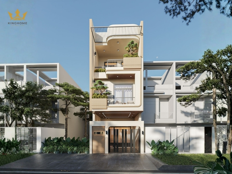 Công trình nhà 3 tầng phong cách hiện đại 