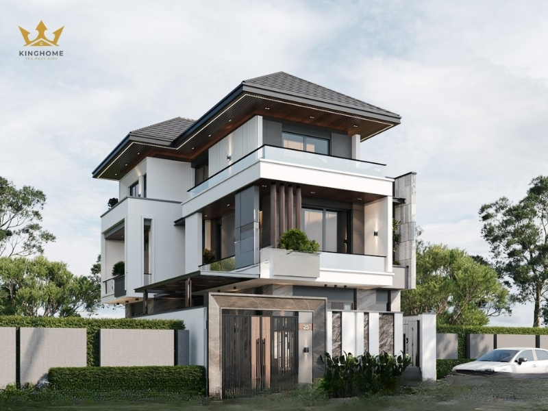 Mẫu biệt thự phố Mái Nhật do King Home xây dựng