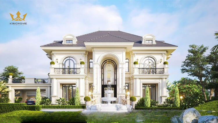 Mẫu villa 2 tầng tân cổ điển đẹp tráng lệ