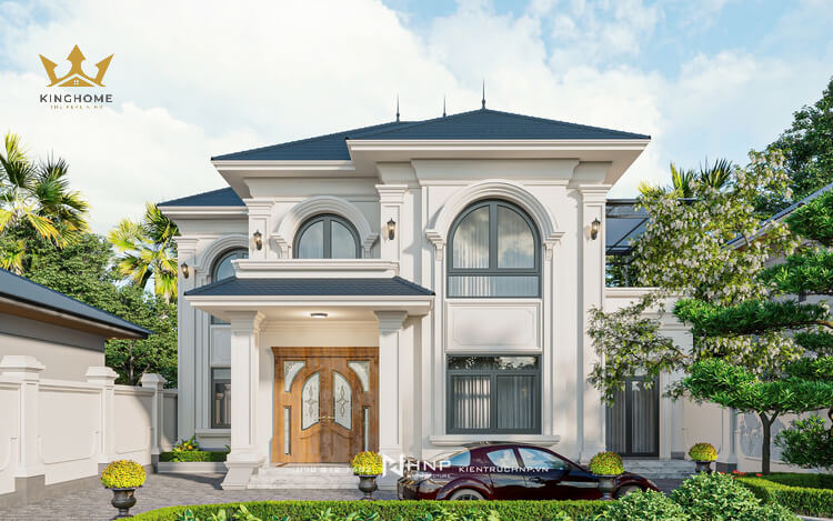 Thiết kế biệt thự 2 tầng cổ điển đẹp quỹ đất nhỏ