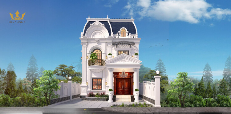 Mẫu biệt thự  tân cổ điển 2 tầng có gara + phòng thờ lớn