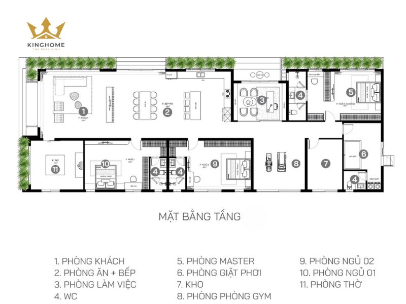 Mẫu thiết kế công năng biệt thự mini 1 tầng 14