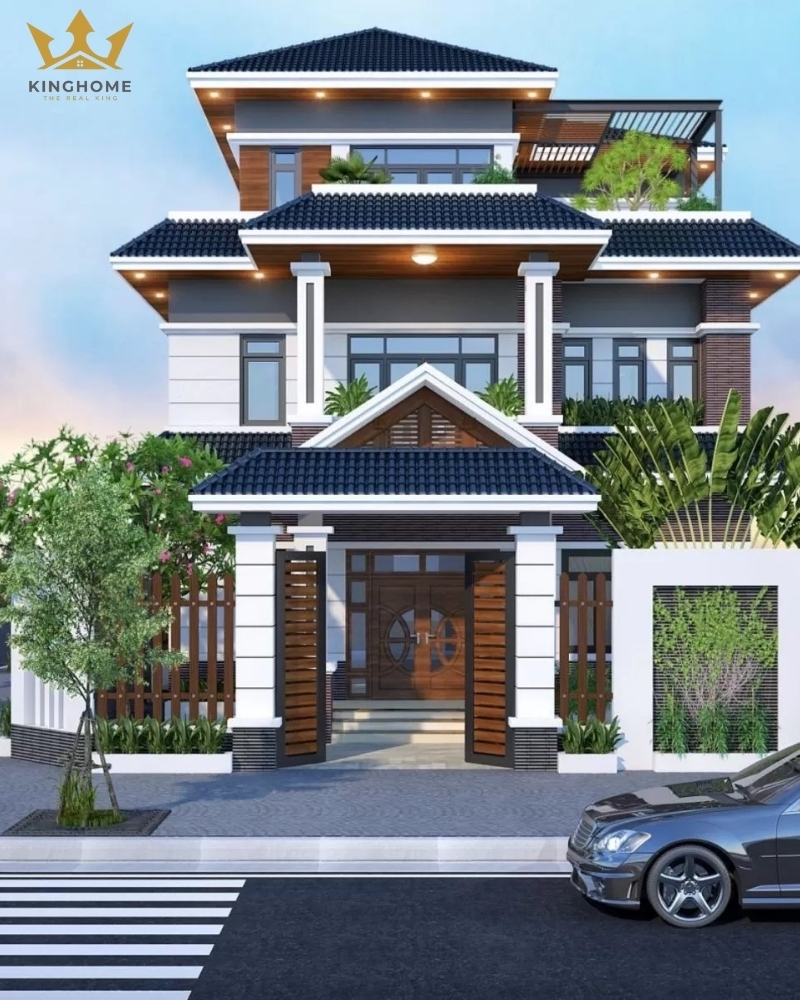 Kiểu mái Nhật kết hợp giữa hiện đại và cổ điển
