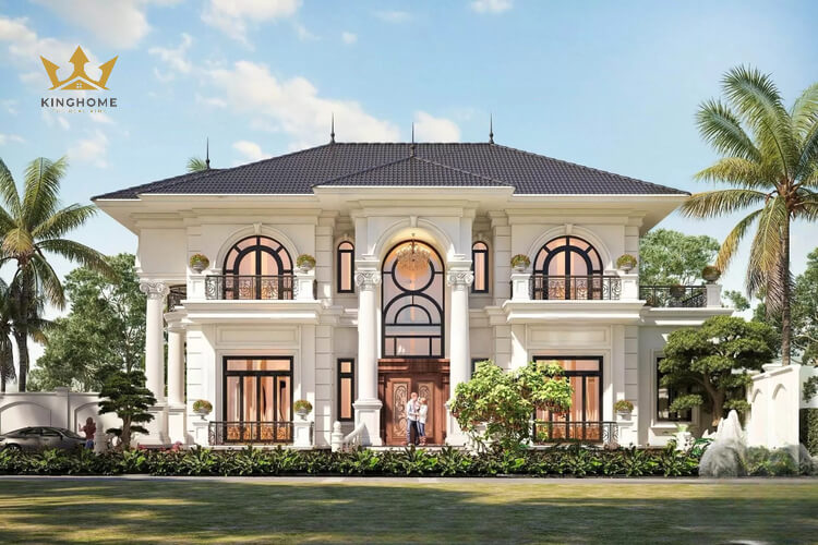 Phối cảnh biệt thự 2 tầng - tân cổ điển diện tích trung bình