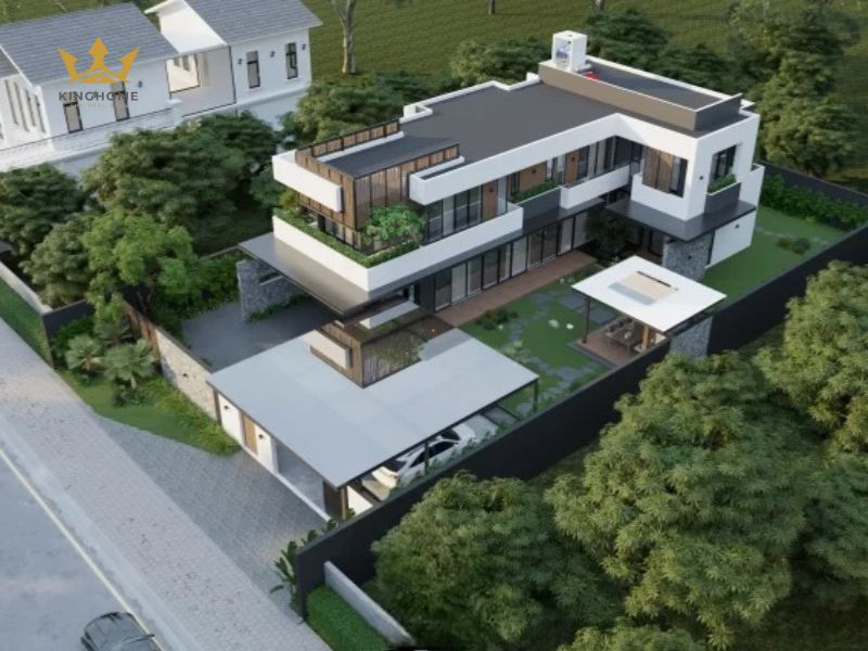 Thiết kế biệt thự 1 tầng mái Thái cho khu đất nông thôn diện tích vừa 11
